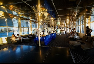 NYC charter yacht Aqua Azul-dance floor